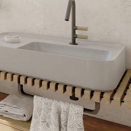 NIMCO NKC 30046-90 - Zidni držač peškira NIKAU 49 cm mat crne boje