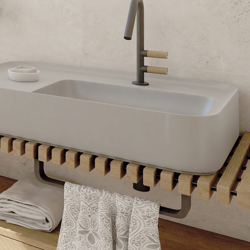 NIMCO NKC 30046-90 - Zidni držač peškira NIKAU 49 cm mat crne boje