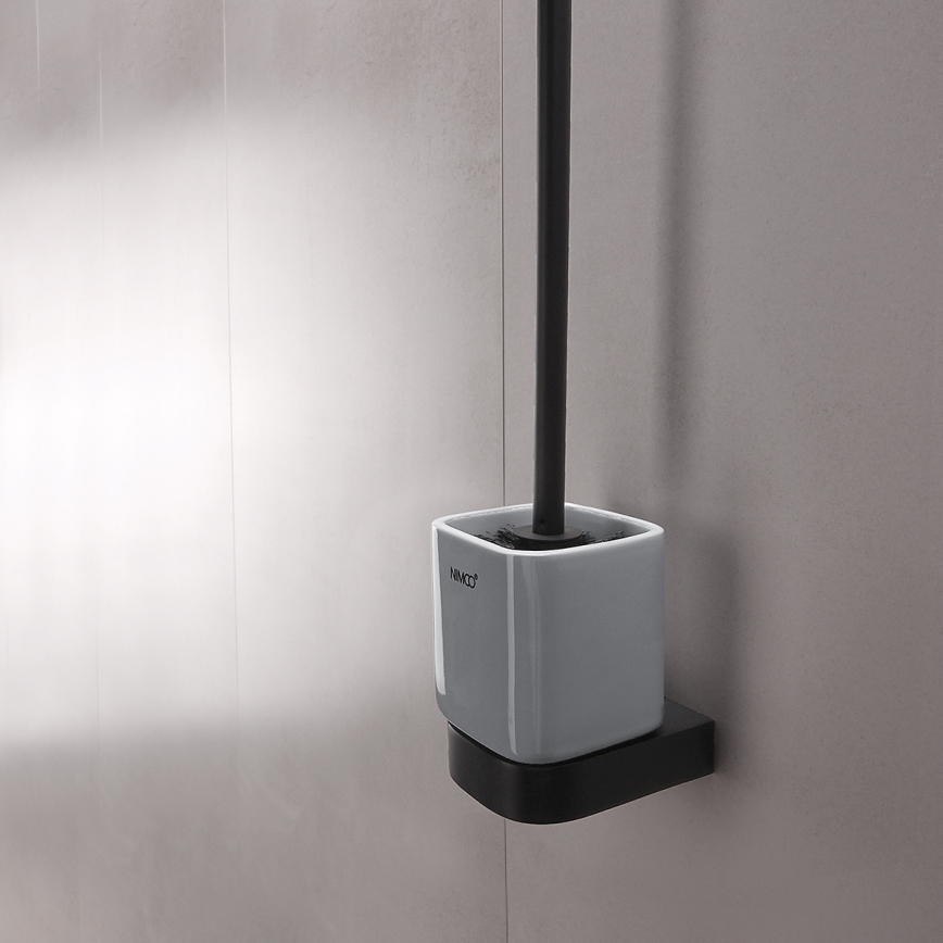 NIMCO NKC 30094KN-90 - Zidna WC četka NIKAU bela/matirana crno