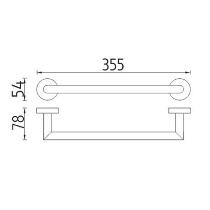 NIMCO UN 13035A-26 - Zidni držač za peškire UNIX 36 cm sjajni krom