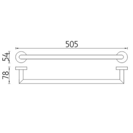 NIMCO UN 13046A-26 - Zidni držač za peškire UNIX 51 cm sjajni krom
