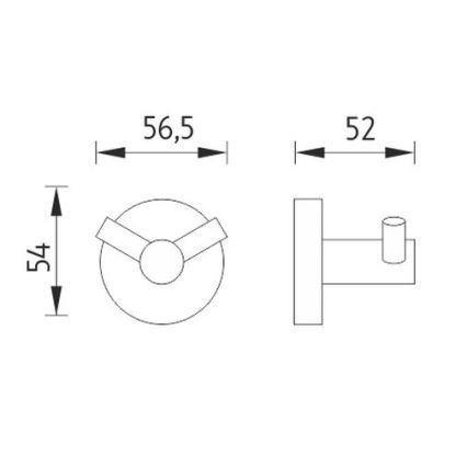 NIMCO UN 13053-26 - Zidna kukica UNIX, sjajni hrom