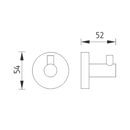 NIMCO UN 13054-26 - Zidna kukica UNIX sjajni hrom