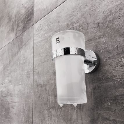 NIMCO UN set-31W-26 - Zidni dozator tečnog sapuna, držač za četkice za zube i zidna kuka UNIX 250 ml matirano staklo/sjajni hrom