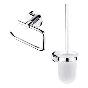 NIMCO UN set-94WN-26 - Zidna WC četka i držač toaletnog papira UNIX, sjajni hrom