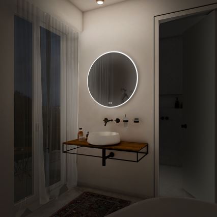 NIMCO ZP 26000RVX - LED prigušiva ogledalo za kupatilo sa pozadinskim LED osvetljenjem, 26W/230V, 3000-6500K, prečnik 60 cm, IP44