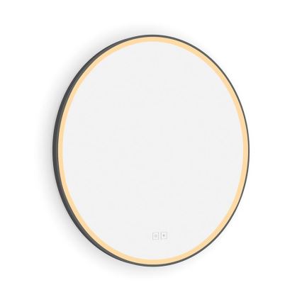 NIMCO ZPC 28000RVX-90 - LED, prigušiva ogledalo za kupatilo sa pozadinskim osvetljenjem LED/26W/230V 3000-6500K prečnik 60 cm mat crna IP44