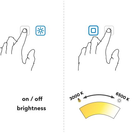 NIMCO ZPC 28000RVX-90 - LED, prigušiva ogledalo za kupatilo sa pozadinskim osvetljenjem LED/26W/230V 3000-6500K prečnik 60 cm mat crna IP44