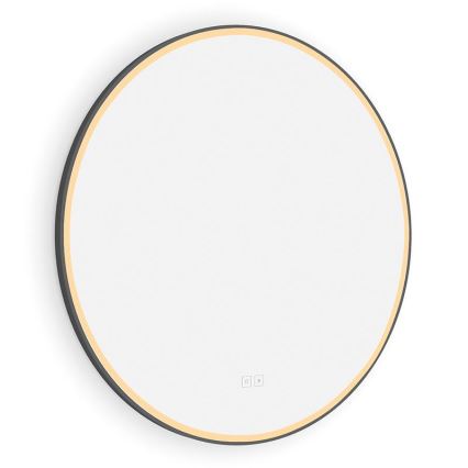 NIMCO ZPC 28001RVX-90 - LED Ogledalo za kupaonicu sa prigušivim sa pozadinskim osvetljenjem LED/33W/230V 3000-6500K pr. 70 cm matirana crno IP44