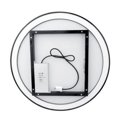 NIMCO ZPC 28001RVX-90 - LED Ogledalo za kupaonicu sa prigušivim sa pozadinskim osvetljenjem LED/33W/230V 3000-6500K pr. 70 cm matirana crno IP44