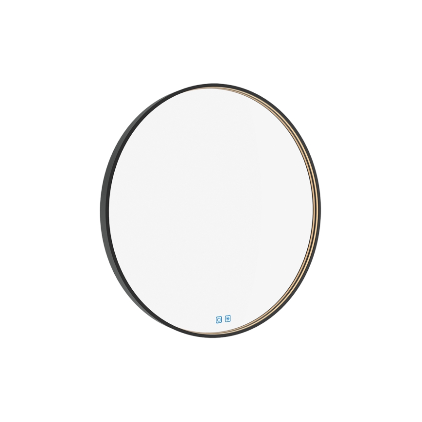 NIMCO ZPC 31001RVX-90 - LED Ogledalo za kupaonicu sa prigušivim sa pozadinskim osvetljenjem LED/22W/230V 3000-6500K pr. 70 cm matirana crno IP44