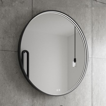 NIMCO ZPC 31001RVX-90 - LED prigušiva ogledalo za kupatilo sa pozadinskim LED osvetljenjem LED/22W/230V 3000-6500K prečnik 70 cm mat crna IP44
