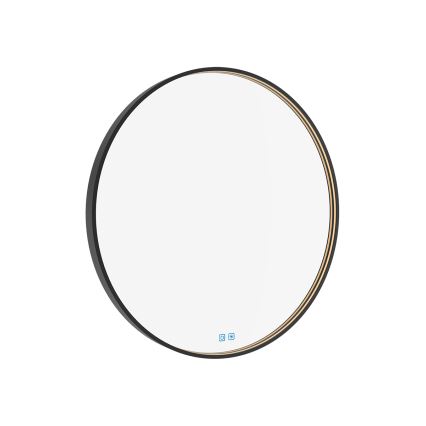 NIMCO ZPC 31002RVX-90 - LED Ogledalo za kupaonicu sa prigušivim sa pozadinskim osvetljenjem LED/26W/230V 3000-6500K pr. 80 cm matirana crno IP44