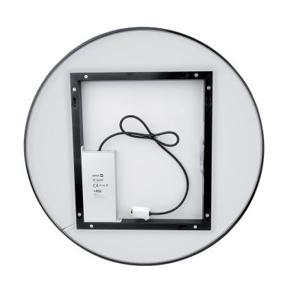 NIMCO ZPC 31002RVX-90 - LED Ogledalo za kupaonicu sa prigušivim sa pozadinskim osvetljenjem LED/26W/230V 3000-6500K pr. 80 cm matirana crno IP44
