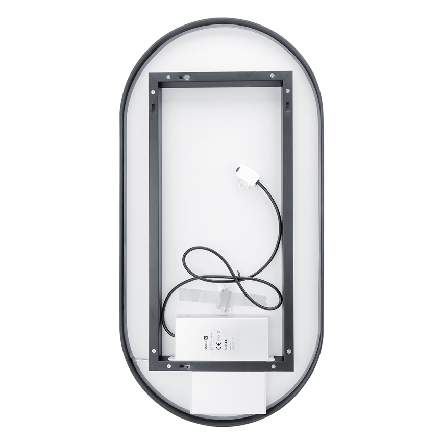 NIMCO ZPC 32002LVX-90 - LED prigušiva ogledalo za kupatilo sa pozadinskim osvetljenjem LED/25W/230V 3000-6500K 80x40 cm mat crna IP44