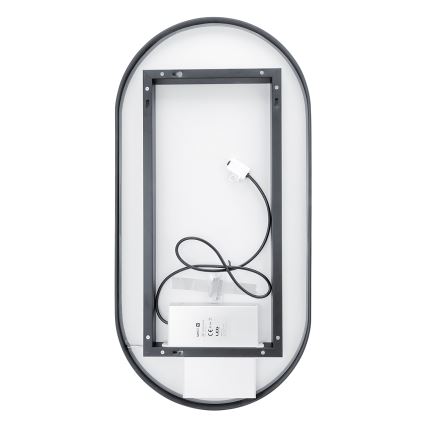 NIMCO ZPC 32002LVX-90 - LED Ogledalo za kupaonicu sa prigušivim sa pozadinskim osvetljenjem LED/25W/230V 3000-6500K 80x40 cm matirana crno  IP44