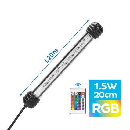 Nobleza - LED RGB Rasveta za akvarijum LED/1,5W/230V IPX7 + Daljinski upravljač