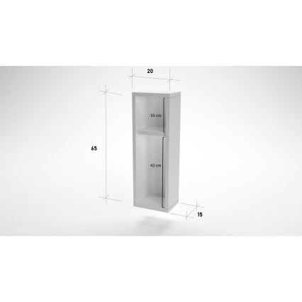 Noćni ormarić TURRA 65x20 cm beli