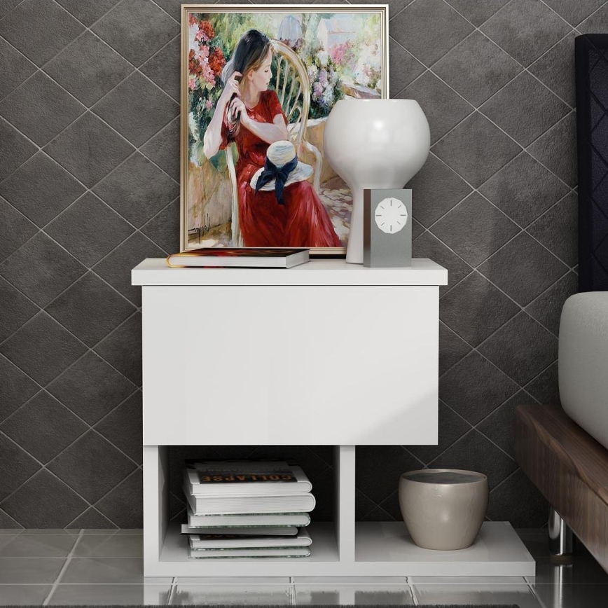 Noćni ormarić YASSO 36,8x46,8 cm beli