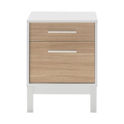 Noćni stočić 60x45 cm bela/braon