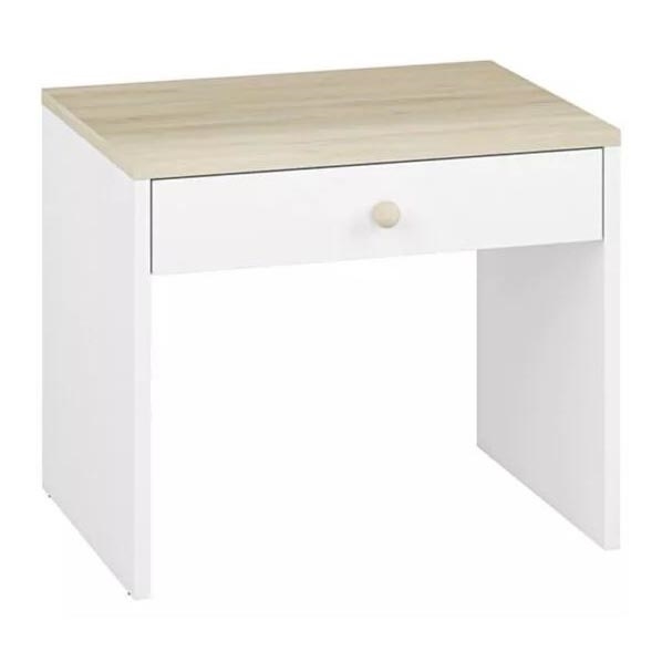 Noćni stočić BUBO 58x69 cm bela/bež