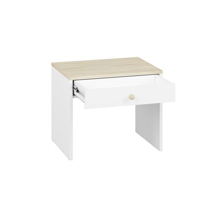 Noćni stočić BUBO 58x69 cm bela/bež