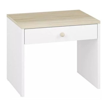 Noćni stočić BUBO 58x69 cm bela/svetli buk