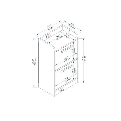 Noćni stočić LUSES 79,4x45 cm bor atlantic/bež