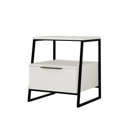 Noćni stočić PAL 50x45 cm bela/crna