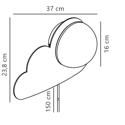 Nordlux - Dečija zidna rasveta SKYKU CLOUD 1xE14/25W/230V oblak