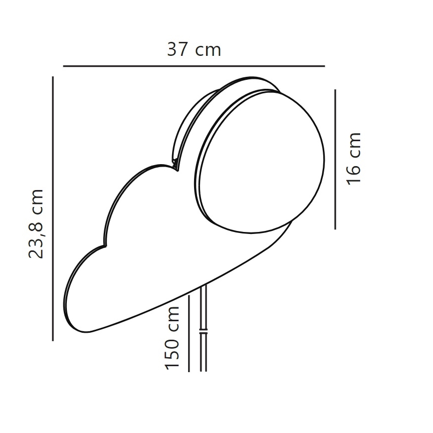 Nordlux - Dečije zidno svetlo SKYKU CLOUD 1xE14/25W/230V oblak