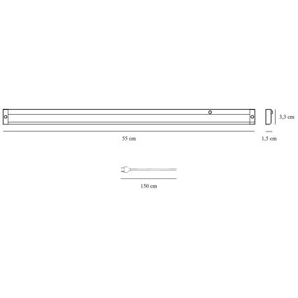 Nordlux - LED Podelementna lampa PRESTON LED/8W/230V 3000/4000K 55 cm