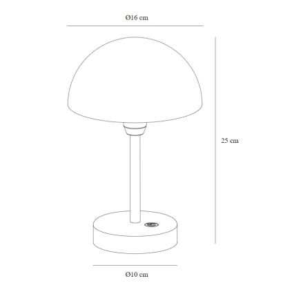 Nordlux - LED Prigušiva punjiva vanjska stona lampa ELLEN LED/2,8W/3,7V IP44 crno