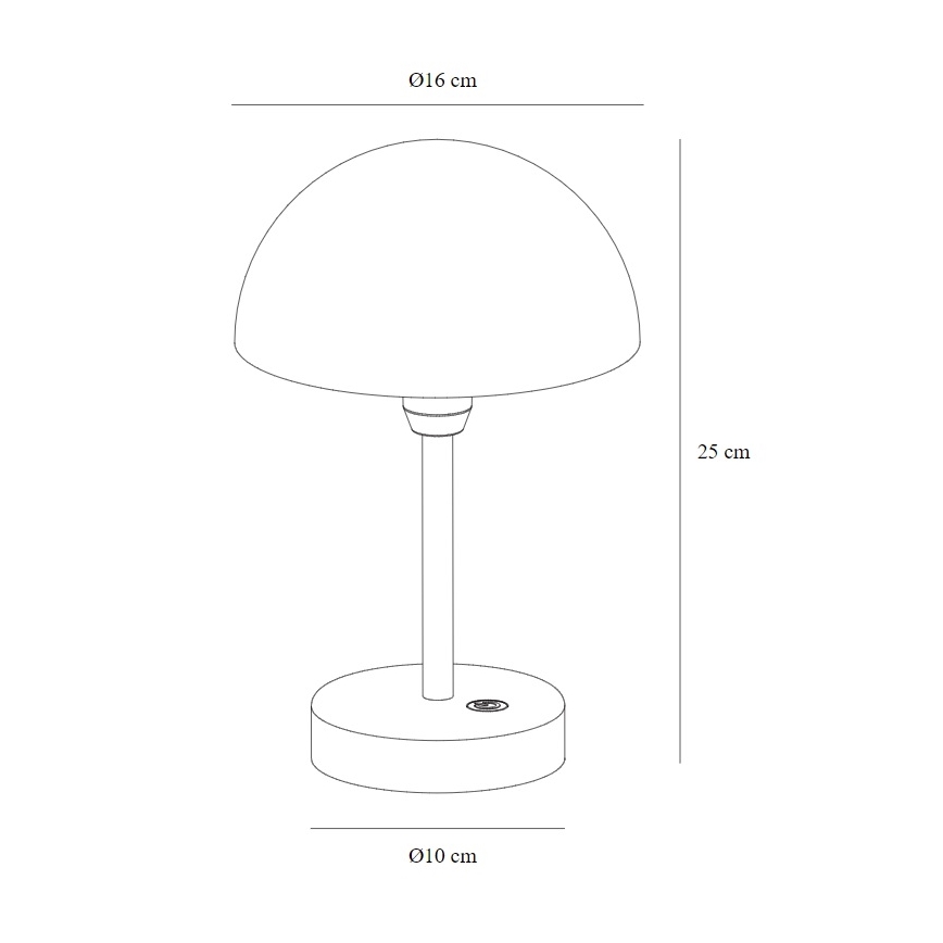 Nordlux - LED Prigušiva punjiva vanjska stona lampa ELLEN LED/2,8W/3,7V IP44 crno