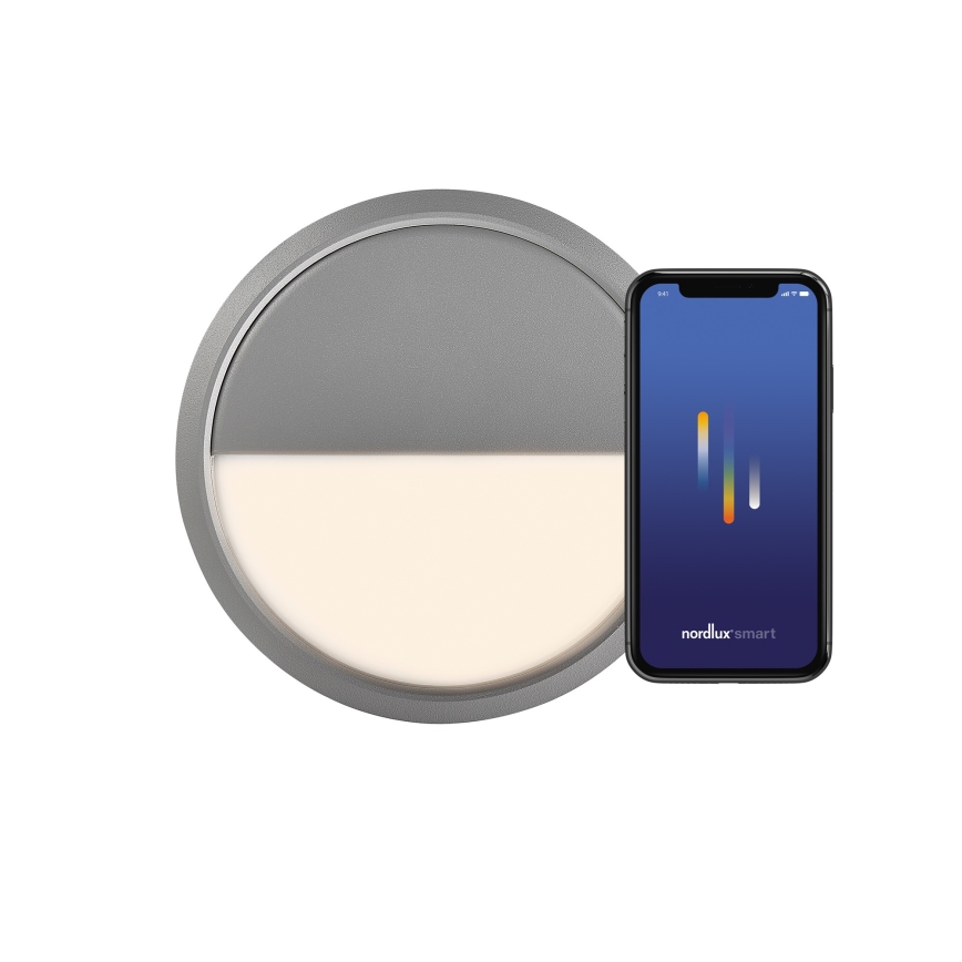 Nordlux - LED Prigušiva spoljašnja zidna lampa AVA SMART LED/9,5W/230V 2700K IP54 sivo