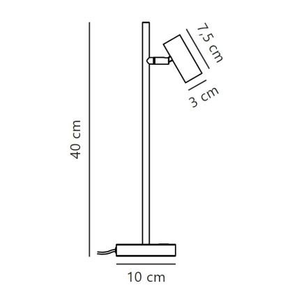 Nordlux - LED Prigušiva stona lampa OMARI LED/3,2W/230V crno