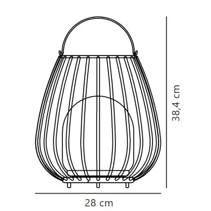 Nordlux - LED Prigušiva vanjska prenosna lampa JIM TO-GO LED/3W/3,7V IP54 5000 mAh crno
