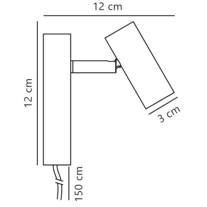 Nordlux - LED prigušiva zidna reflektorska lampa OMARI LED/3,2W/230V crno