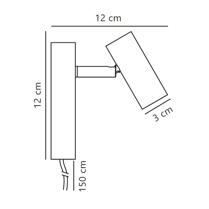 Nordlux - LED prigušiva zidna reflektorska lampa OMARI LED/3,2W/230V crno