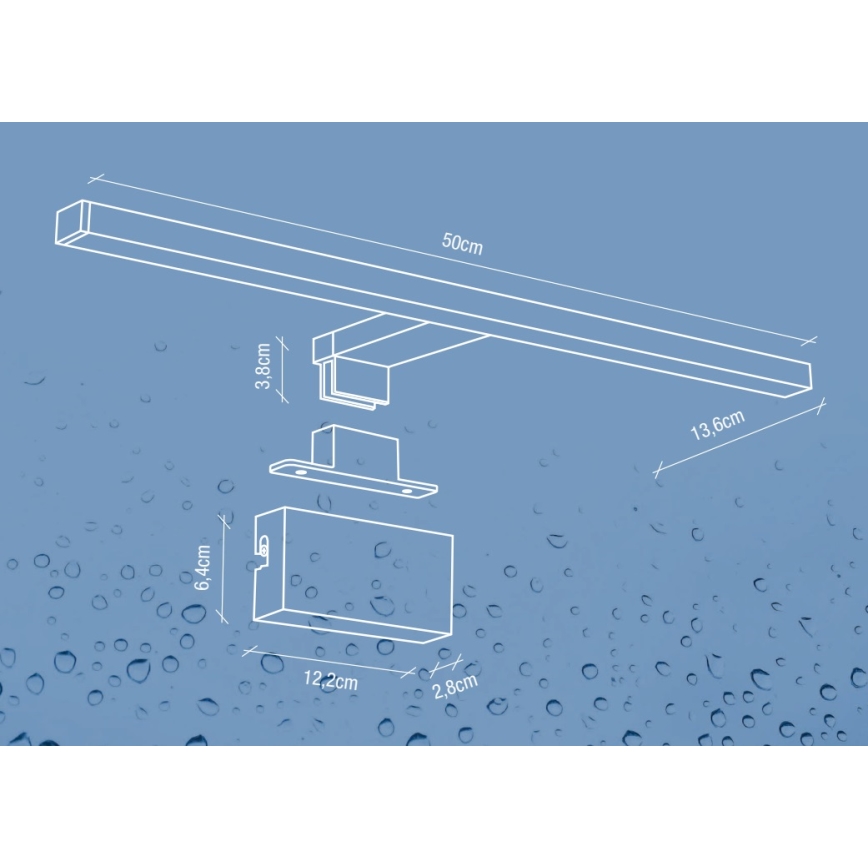 Nordlux - LED Rasveta za ogledalo u kupatilu MARLEE LED/8,9W/230V IP44 4000K 50 cm crno