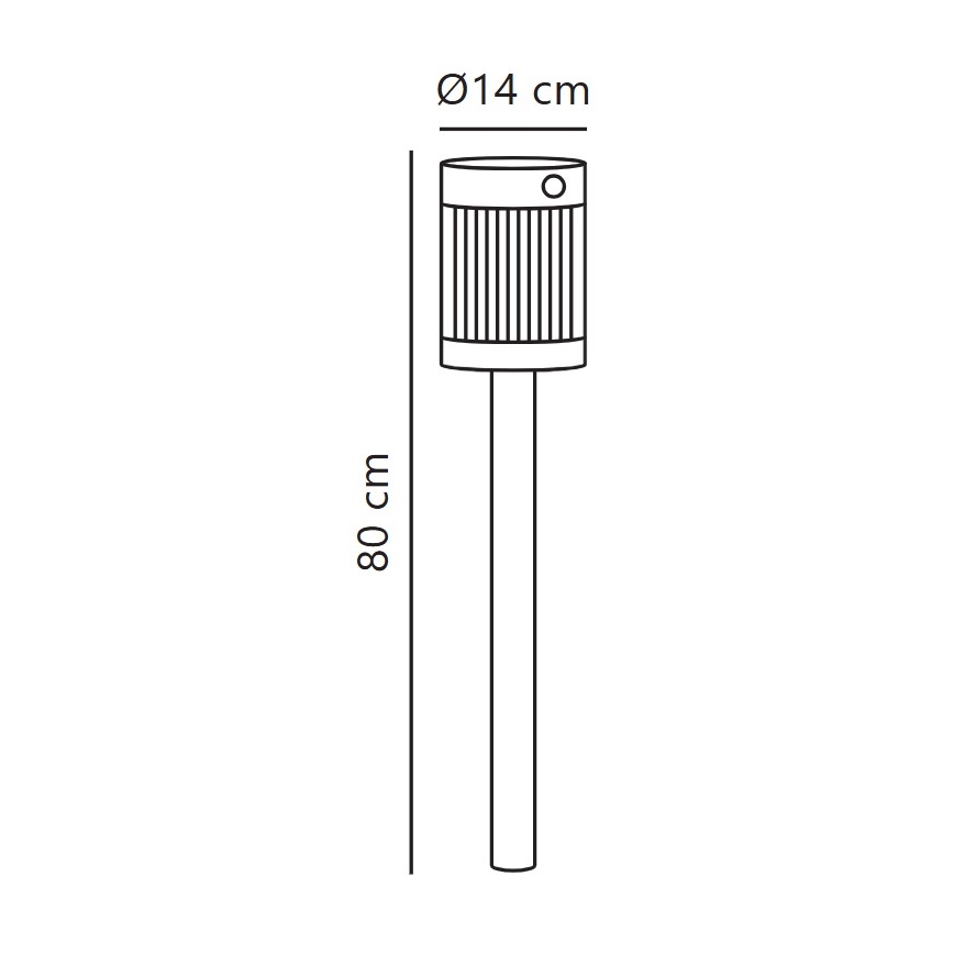 Nordlux - LED Solarna lampa COUPAR LED/3,2W/5V 3000K IP44 crno