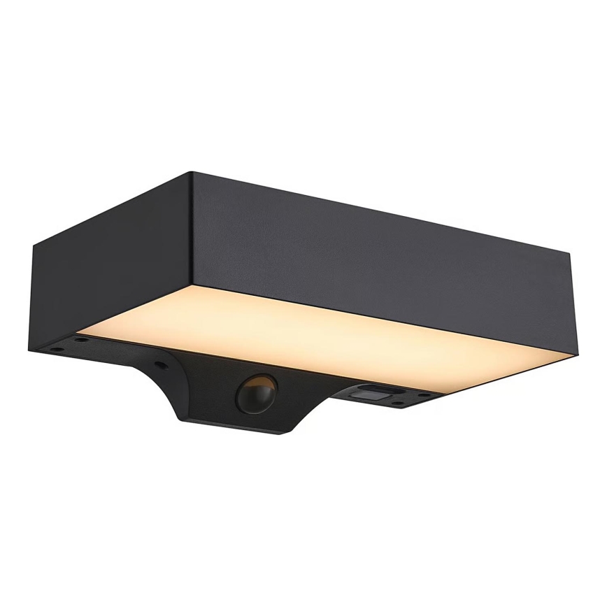Nordlux - LED Solarna zidna lampa sa senzorom MONAY LED/5W/5V 3000K IP44 2000 mAh crno