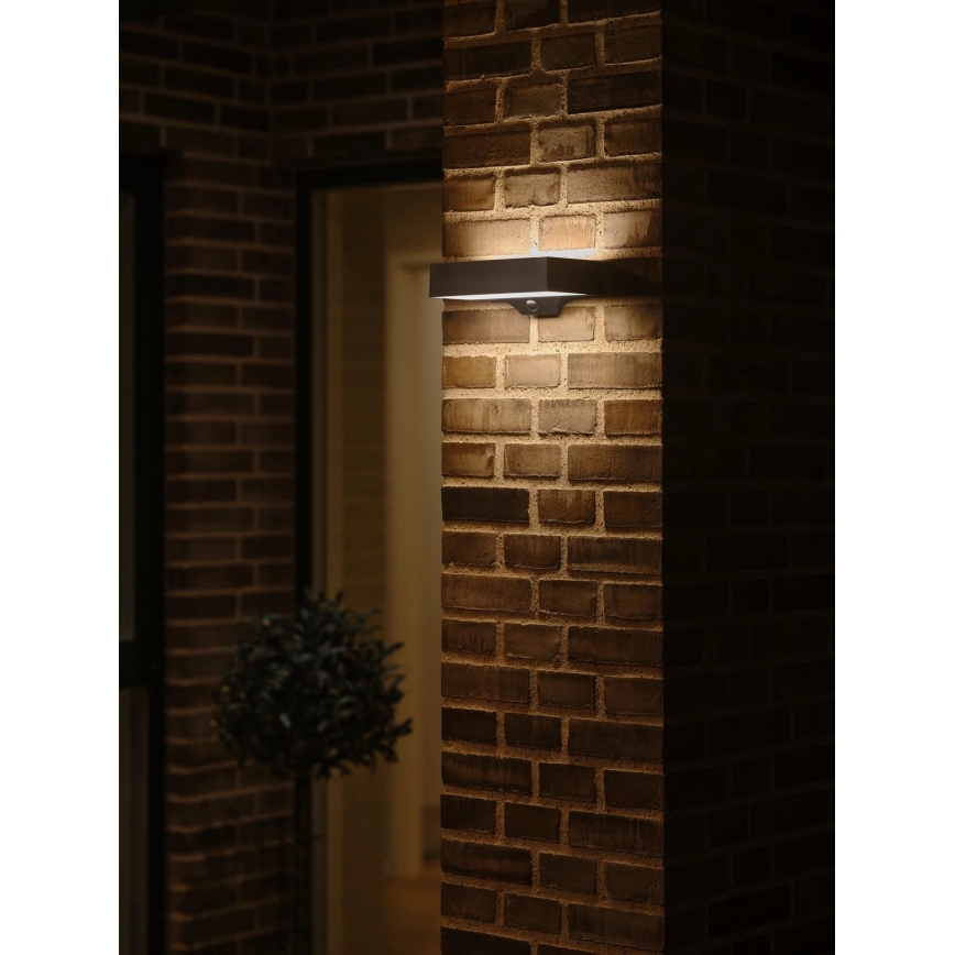 Nordlux - LED Solarna zidna lampa sa senzorom MONAY LED/5W/5V 3000K IP44 crno