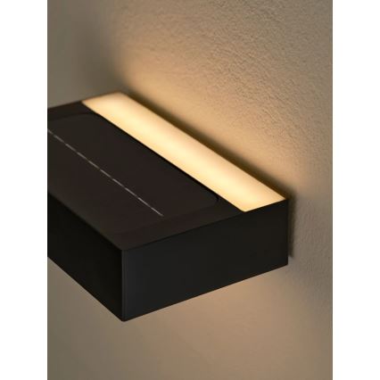 Nordlux - LED Solarna zidna lampa sa senzorom MONAY LED/5W/5V 3000K IP44 crno