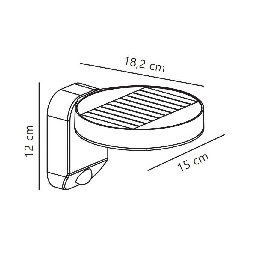 Nordlux - LED Solarna zidna lampa sa senzorom RICA LED/5W/3,7V IP44 okrugli