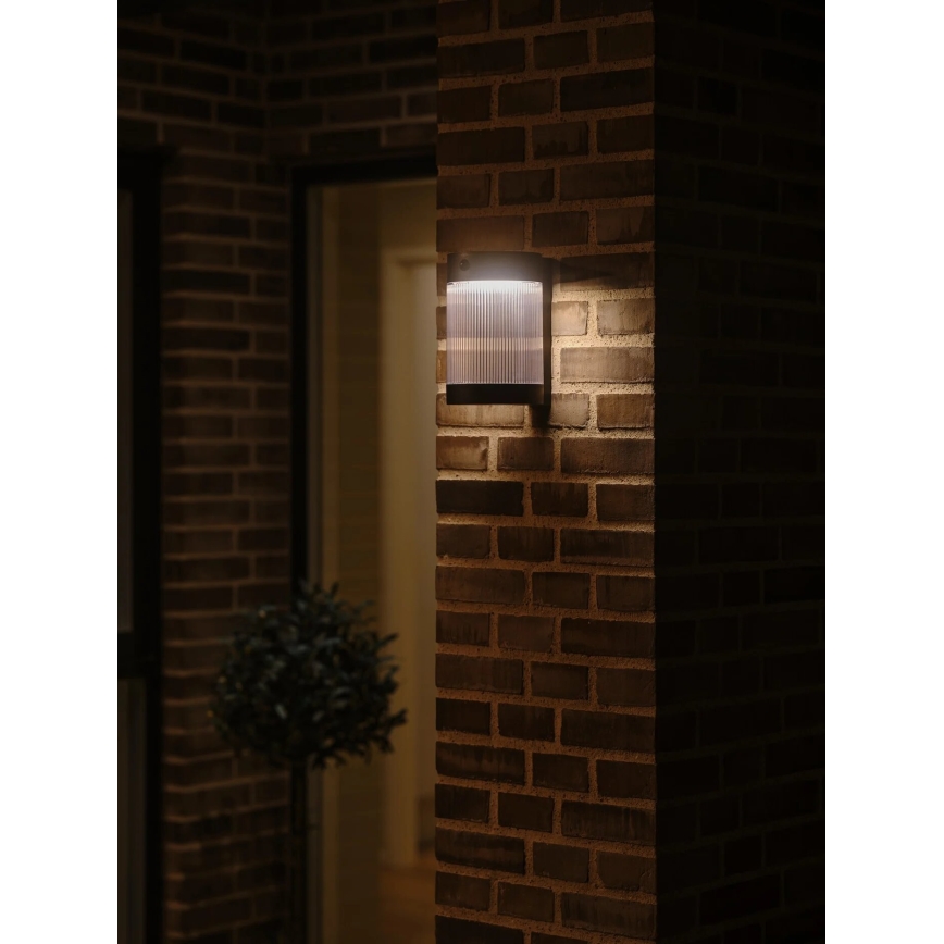 Nordlux - LED Solarna zidna lampa sa senzorom COUPAR LED/3,2W/5V 3000K IP44 crno