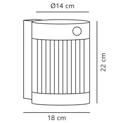 Nordlux - LED solarno zidno svetlo sa senzorom COUPAR LED/3,2W/5V 3000K IP44 1800 mAh crna
