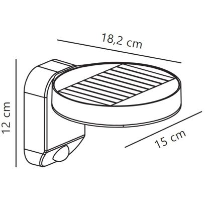 Nordlux - LED solarno zidno svetlo sa senzorom RICA LED/5W/3,7V IP44 2200 mAh okruglo