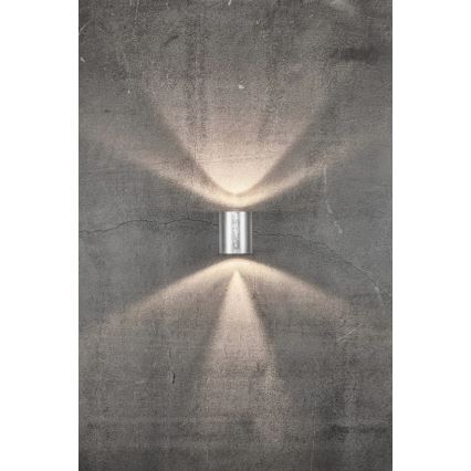 Nordlux - LED spoljašnje zidno svetlo CANTO 2xLED/5,5W/230V IP44 srebrna