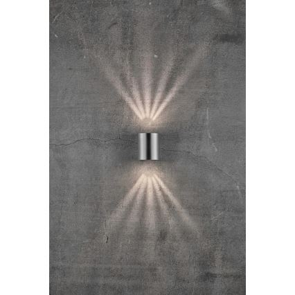 Nordlux - LED spoljno zidno svetlo CANTO 2xLED/5,5W/230V IP44 nerđajući čelik
